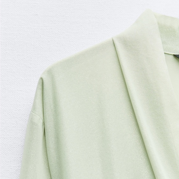 ZARA PLEATED FOIL DRESS - Picture 9 of 9